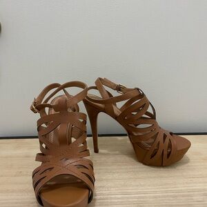 Guess Elegant Tan Strappy Heels